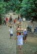 Indonesia, BALI, Tenganan, Balinese Aga (original village), women carrying coconuts, BAL1065JPL