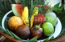 Indonesia, BALI, Ubud, tropical fruit selection, in bowl, BAL1330JPL