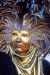 Italy, VENICE, Carnival, masquerade character, man in feathered mask, ITL1787JPL