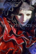Italy, VENICE, Carnival, masquerade character, woman in red ruffles, ITL1803JPL