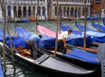 Italy, VENICE, Gondolas moored along Grand Canal, ITL1739JPL