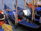 Italy, VENICE, Gondolas moored along Grand Canal, ITL1772JPL