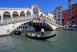 Italy, VENICE, Grand Canal, Rialto Bridge and gondola, ITL1890JPL