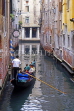 Italy, VENICE, Venetian architecture, narrow canal and gondola, ITL1849JPL