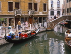 Italy, VENICE, canal scene with gondola and small bridge, ITL1690JPL