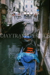 Italy, VENICE, canal scene with moored gondolas and small bridge, ITL711JPL