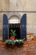 Italy, VENICE, house window and windowbox flowers, ITL1856JPL