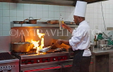 JAMAICA, Kingston, Head Chef cooking, at the Hilton Hotel, JM311JPL