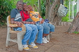 JAMAICA, Kingston, Hope Gardens, Jamaican teenages posing, JM381JPL