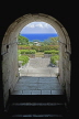 JAMAICA, Montego Bay, Rose Hall, home of the White Witch, view from stone arch, JM412JPL