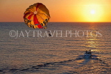 JAMAICA, Negril, parasailing towards sunset, JM348JPL