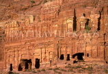JORDAN, Petra, carvings and caves across rock face, JOR59JPL