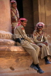 JORDAN, Petra, three bedouin patrol guards, in khaki uniform, JOR116JPL