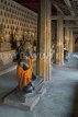 LAOS, Vientiane, Wat Sisaket Temple,  seated Buddha statue, LAO115JPL