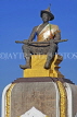 LAOS, Vientiane, Wat That Luang Temple, King Setthathirat statue, LAO110JPL