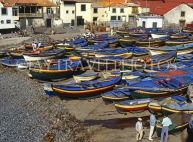 MADEIRA, Camara de Lobos, village and fishing boats on shore, MAD1024JPL
