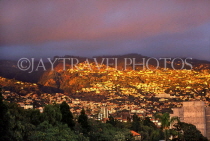 MADEIRA, Funchal, sunset lighting up town and hills, MAD1096JPL
