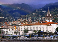 MADEIRA, Funchal, town centre and Se Cathedral, clock tower, MAD1026JPL