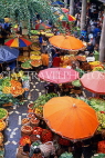 MADEIRA, Funchal Market, fruit and vegetable stalls under parasols, MAD1068JPL