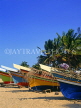 MALAYSIA, Kota Bharu, fishing boats lined up along beach, MSA635JPL