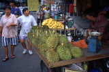 MALAYSIA, Kuala Lumpur, Chinatown street market, Durian fruit stall, MAL60JPL