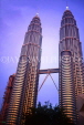 MALAYSIA, Kuala Lumpur, Petronas Towers, dusk view, MAL63JPL