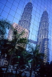 MALAYSIA, Kuala Lumpur, Petronas Towers, reflected on building, MAL65JPL
