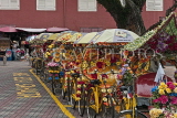 MALAYSIA, Melacca, decorated tricycle rickshaws along roadside, MSA706JPL