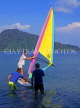 MALAYSIA, Pangkor Laut Island and resort, tourist learning to windsurf, MSA527JPL
