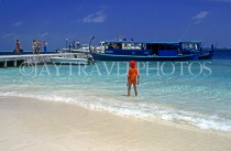 MALDIVE ISLANDS, Biyadhoo Island, seascape pier, MAL95JPL