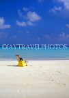 MALDIVE ISLANDS, Kuredu Island, beach with deck chair and snorkelling gear, MAL627JPL