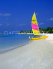MALDIVE ISLANDS, Kuredu Island, catamaran on beach, MAL632JPL