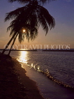 MALDIVE ISLANDS, Kuredu Island, seascape with coconut tree at dusk, MAL614JPL