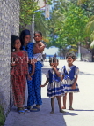 MALDIVE ISLANDS, Maafushi, local fishing island village, children posing for picture, MAL550JPL