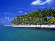 MALDIVE ISLANDS, Maafushi, local fishing island village, view from sea, MAL536JPL