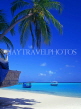 MALDIVE ISLANDS, Velassaru Island, beach, boats and coconut tree, MAL452JPL