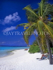 MALDIVE ISLANDS, Velassaru Island, beach and coconut trees, MAL109JPLA