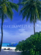 MALDIVE ISLANDS, Velassaru Island, coconut trees and boats, MAL453JPL