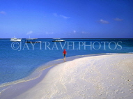 MALDIVE ISLANDS, beach and seascape, boy paddling, MAL457JPL
