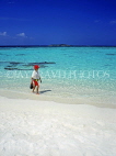 MALDIVE ISLANDS, beach and seascape, boy paddling, MAL518JPL