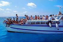 MALDIVE ISLANDS, boat with tourists on day trip, MAL08JPL
