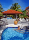MALDIVE ISLANDS, island swimming pool, and boy (tourist), MAL520JPL