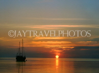 MALDIVE ISLANDS, sunset, seascape and boat, MAL743JPL