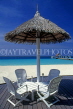 MALDIVE ISLANDS, thatched sunshades and chairs, overlooking beach, MAL42JPL