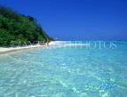 MALDIVE ISLANDS, typical island, seascape with beach and sunbathers, MAL423JPL