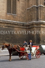 MALLORCA, Palma, Palma Cathedral and touristst with horse drawn carriage, MAL1462JPL
