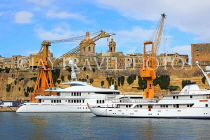 MALTA, Birgu, Vittoriosa harbour and luxury yachts, MLT989JPL