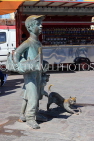 MALTA, Marsaxlokk, fishing village, child and cat sculpture, MLT1127JPL