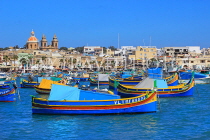 MALTA, Marsaxlokk, fishing village and boats (Luzzus), MLT1038JPL