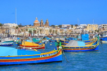 MALTA, Marsaxlokk, fishing village and boats (Luzzus), MLT1108JPL
